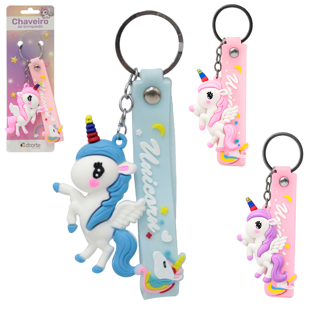 CHAVEIRO EMBORRACHADO DE PVC UNICORNIO PAPER