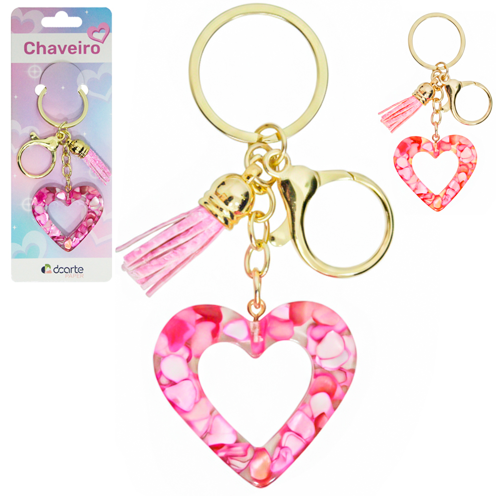 CHAVEIRO DE ACRILICO CORACAO VAZADO PAPER