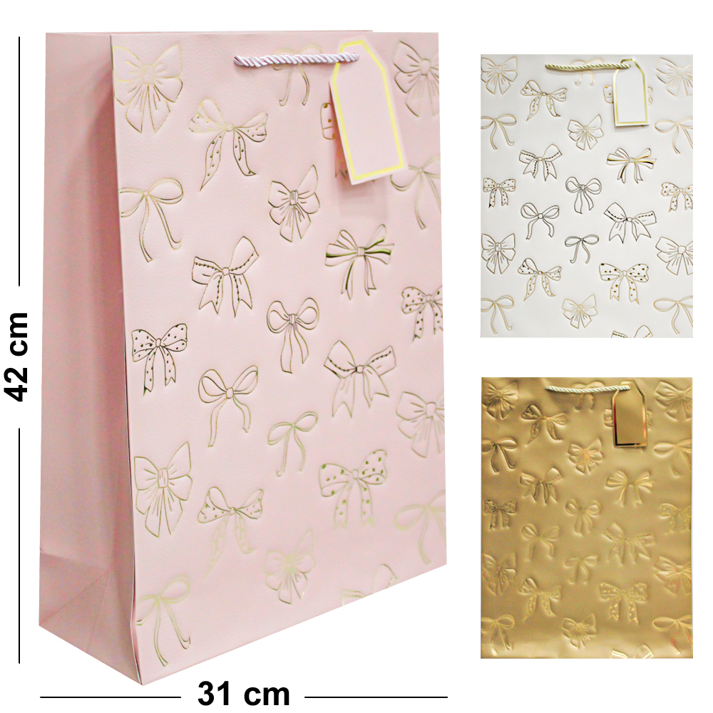 SACOLA DE PAPEL PARA PRESENTE LUXO LACO G 42X31X12CM