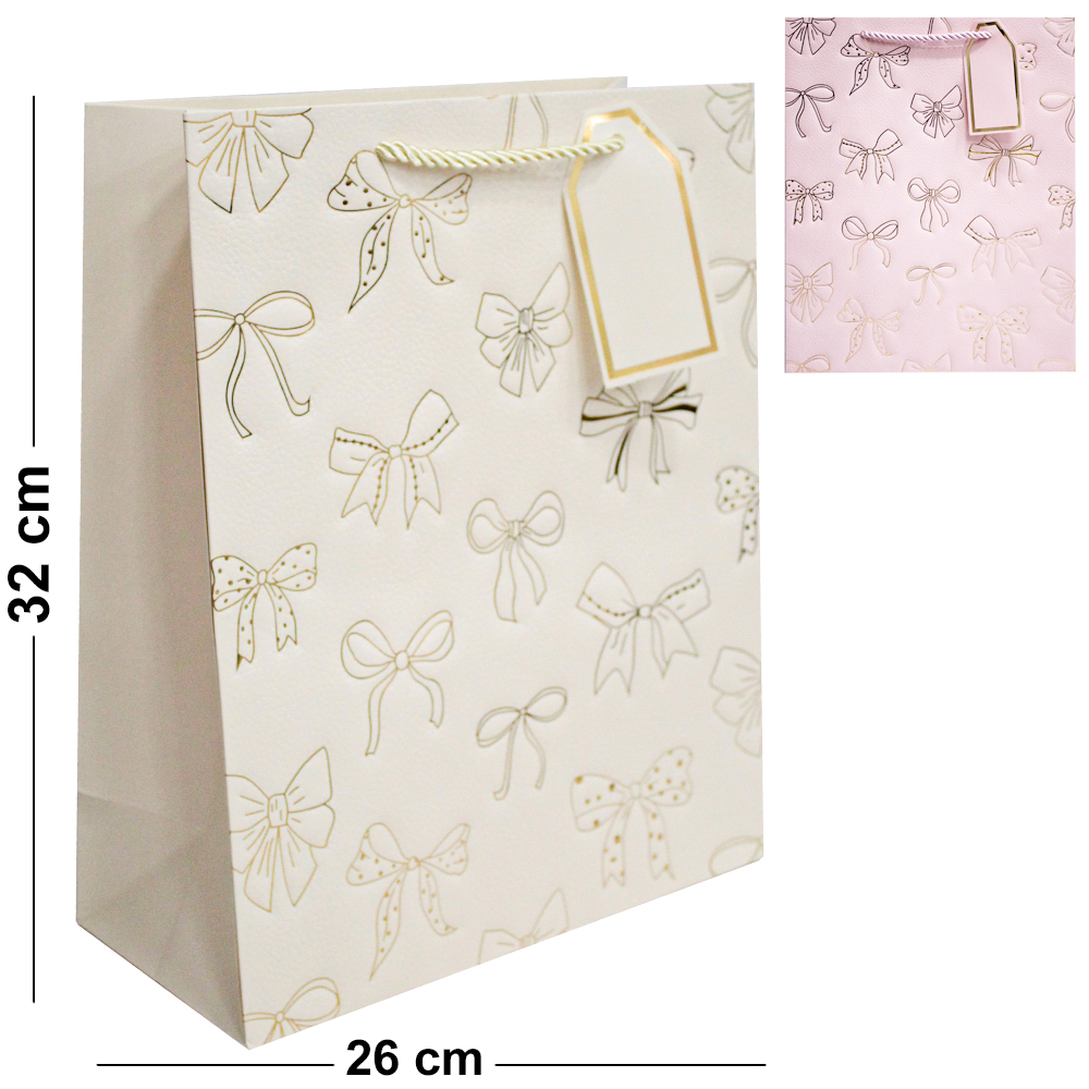 SACOLA DE PAPEL PARA PRESENTE LUXO LACO M 32X26X12CM