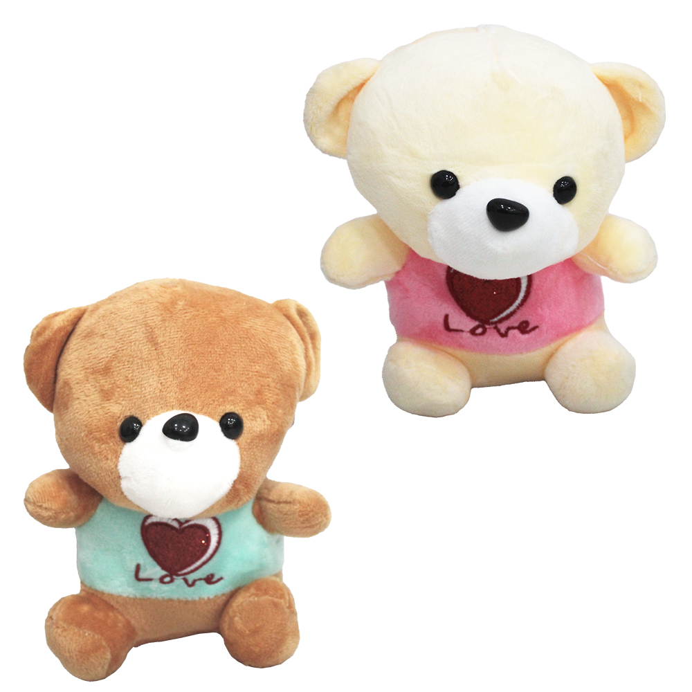 URSO DE PELUCIA COM VENTOSA LOVE 18X16X14CM