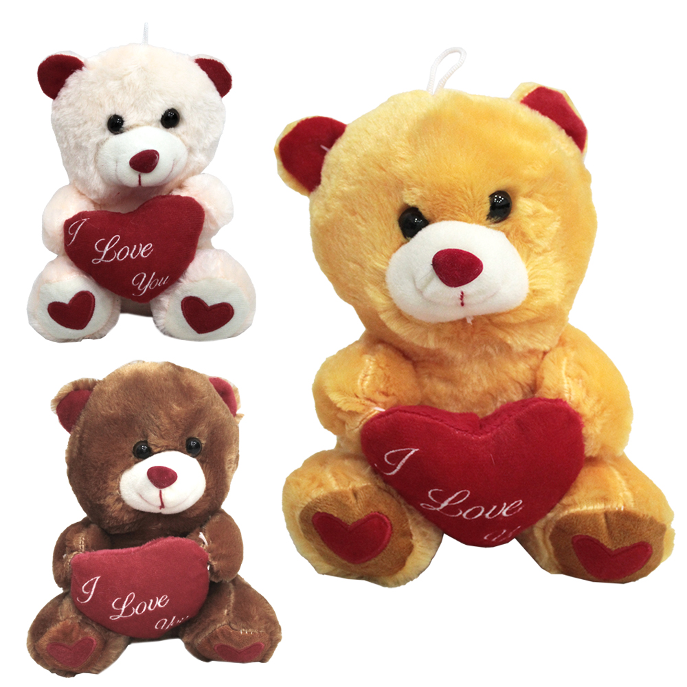 URSO DE PELUCIA COM CORACAO I LOVE YOU 20X16X14CM