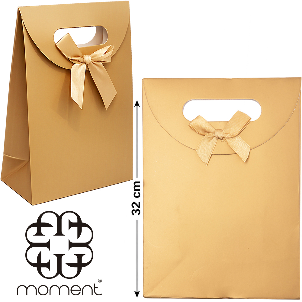 SACOLA DE PAPEL PARA PRESENTE LUXO COM LACO + VELCRO G 32X23X11CM