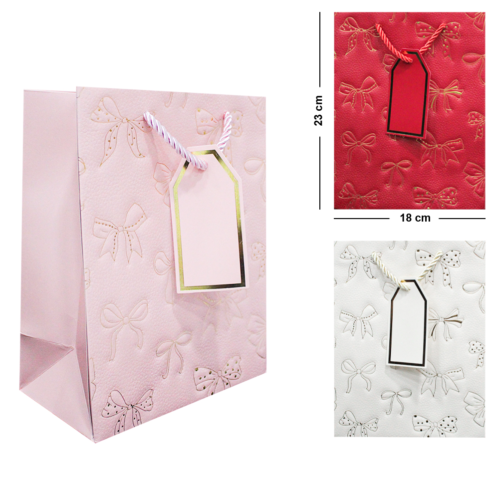 SACOLA DE PAPEL PARA PRESENTE LUXO LACO P 23X18X10CM