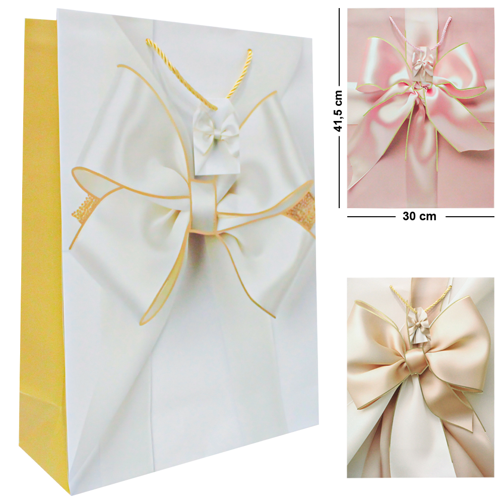 SACOLA DE PAPEL PARA PRESENTE LUXO LACO G 41,5X30X12CM