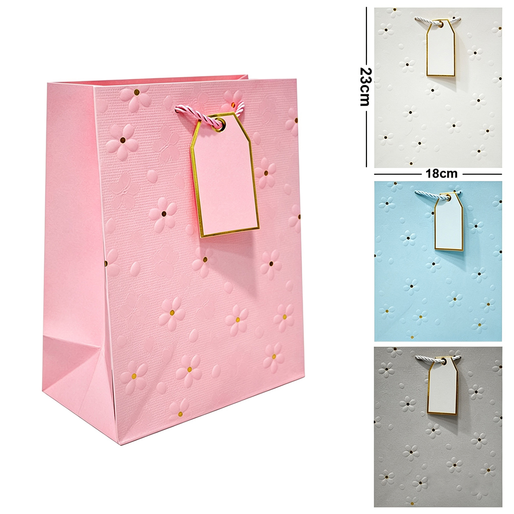 BOLSA SACOLA DE PAPEL PARA PRESENTE LUXO FLOR 23X18X10CM