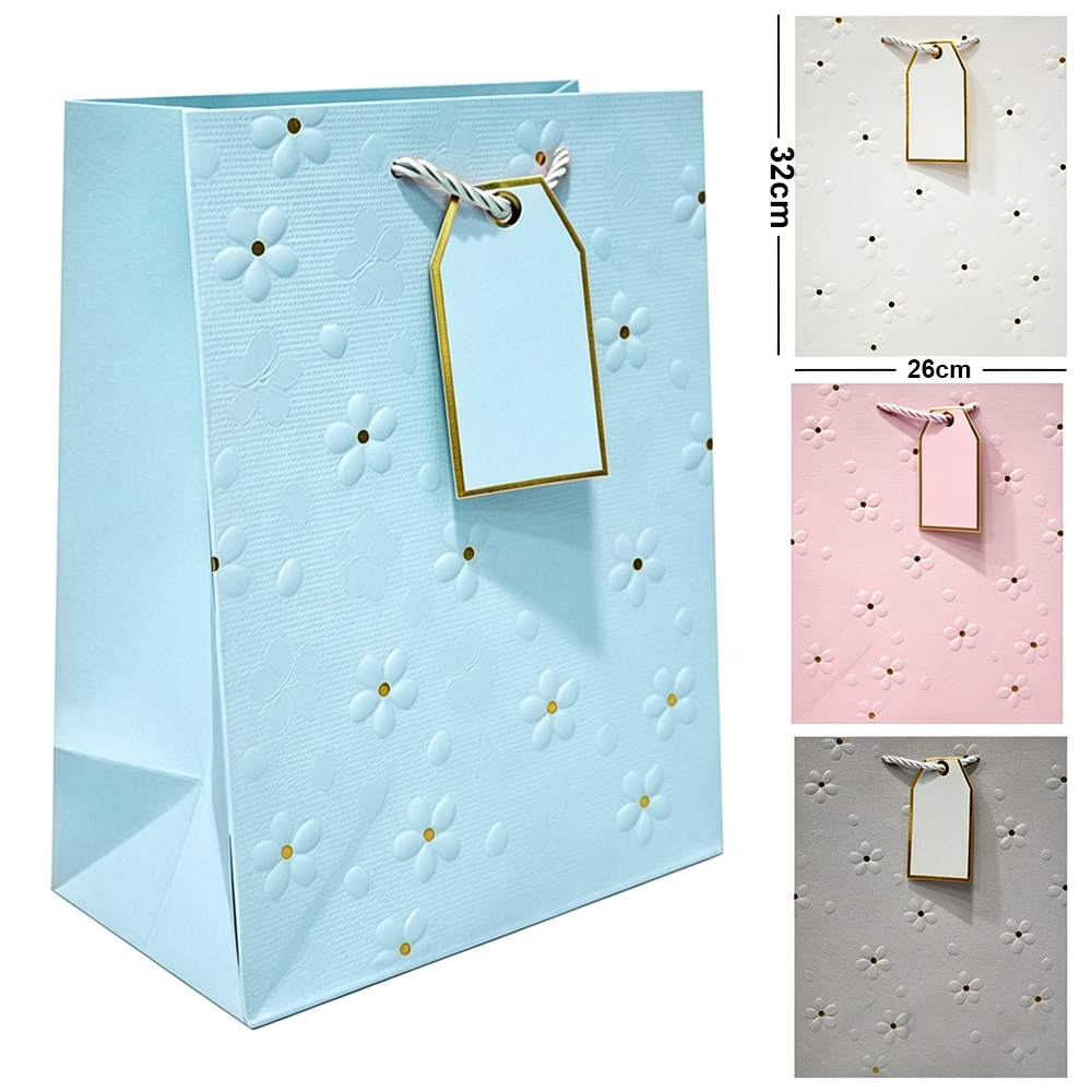 BOLSA SACOLA DE PAPEL PARA PRESENTE LUXO FLOR 32X26X10CM