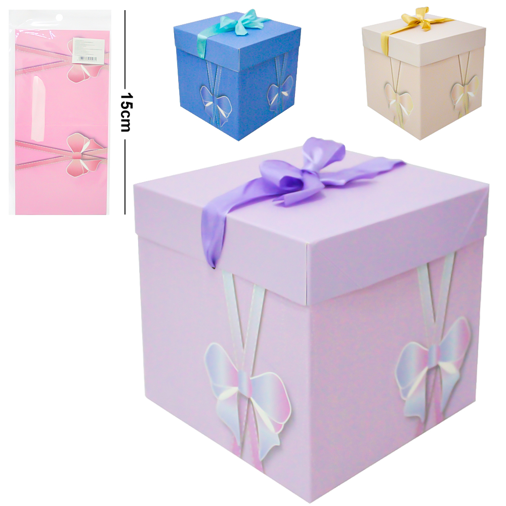 CAIXA CUBO DE PAPEL PARA PRESENTE LUXO LACO 15CM