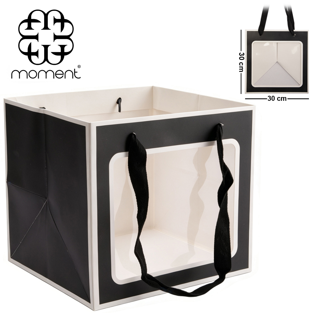 BOLSA SACOLA DE PAPEL PARA PRESENTE LUXO COM VISOR G 30X30X30CM 