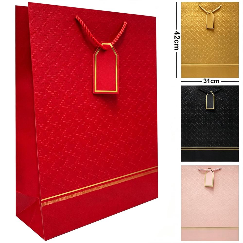 BOLSA SACOLA DE PAPEL PARA PRESENTE LUXO G 42X31X12CM