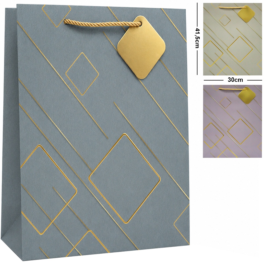BOLSA SACOLA DE PAPEL PARA PRESENTE LUXO G 41,5X30X12CM
