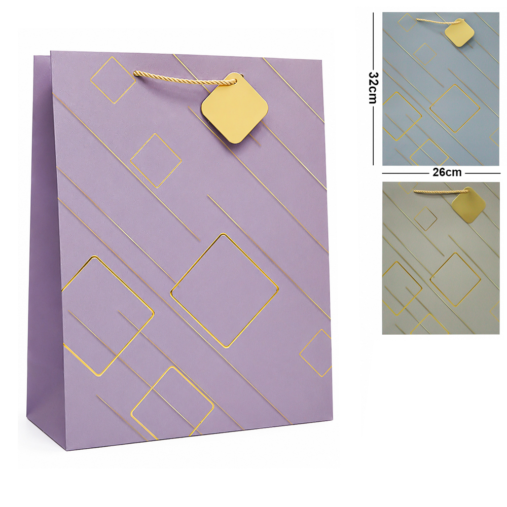 BOLSA SACOLA DE PAPEL PARA PRESENTE LUXO M 32X26X10CM