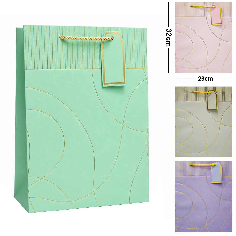BOLSA SACOLA DE PAPEL PARA PRESENTE LUXO M 32X26X10CM