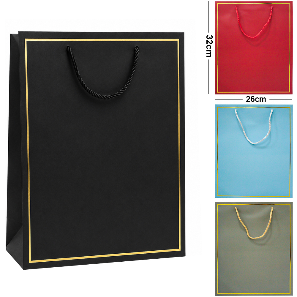 BOLSA SACOLA DE PAPEL PARA PRESENTE LUXO M 32X26X10CM