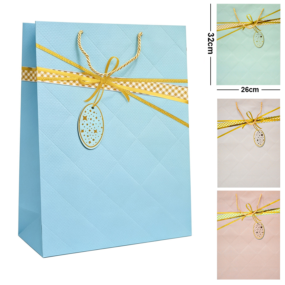 BOLSA SACOLA DE PAPEL PARA PRESENTE LUXO LACO M 32X26X10CM 