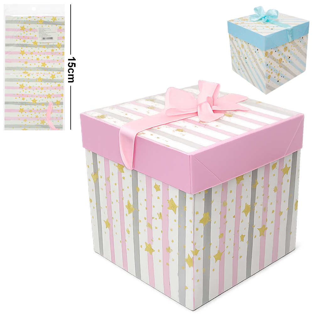CAIXA CUBO DE PAPEL PARA PRESENTE LUXO 15CM