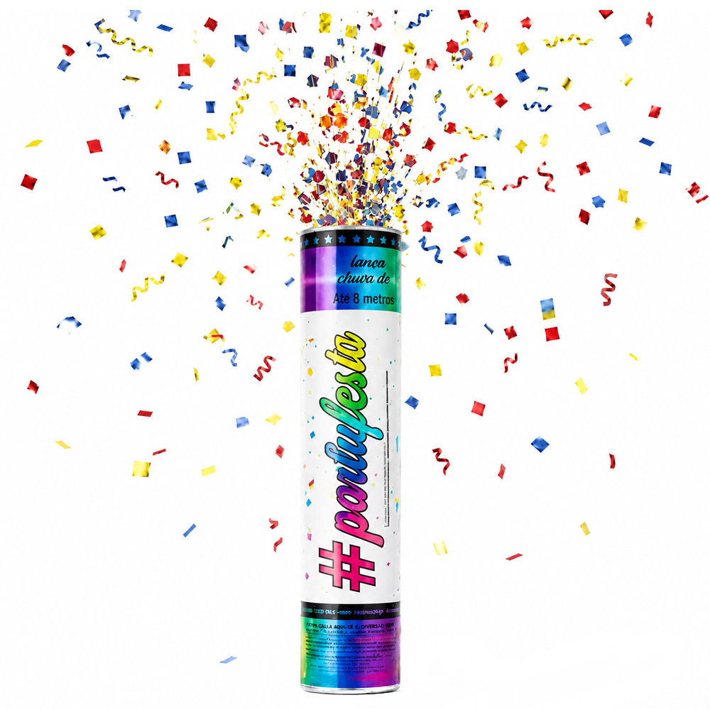 LANCA CONFETE MULTICOLOR LAMINADO 30X5CM DE Ø