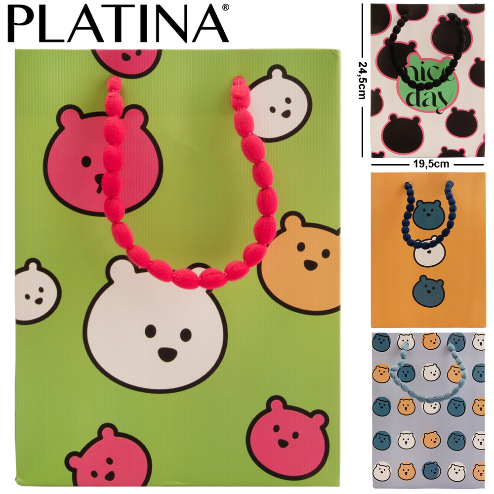 BOLSA SACOLA DE PAPEL PARA PRESENTE LUXO M 24,5X19,5X9,5CM