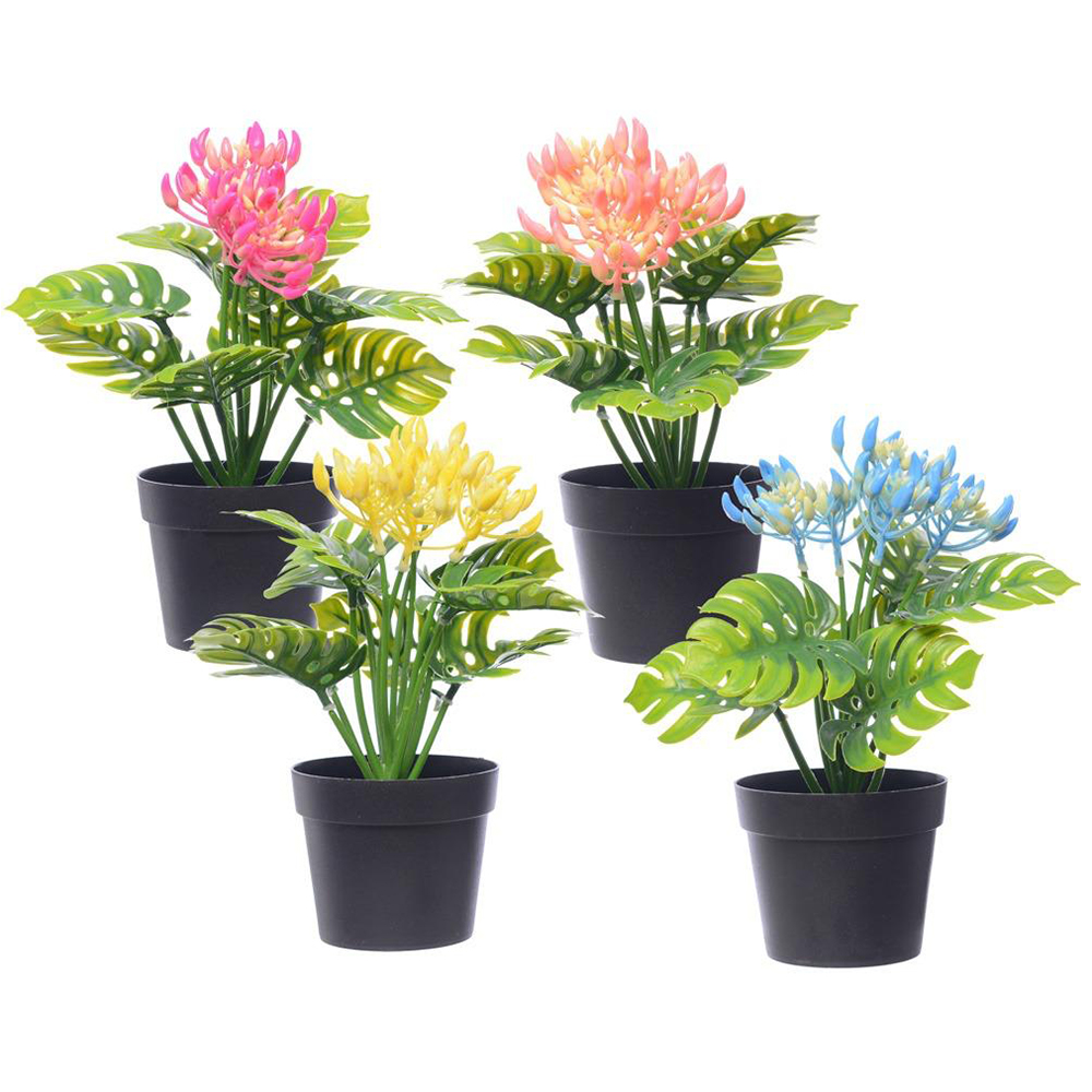FLOR ARTIFICIAL COM VASO DE PLASTICO REDONDO 24X10CM DE Ø VCF