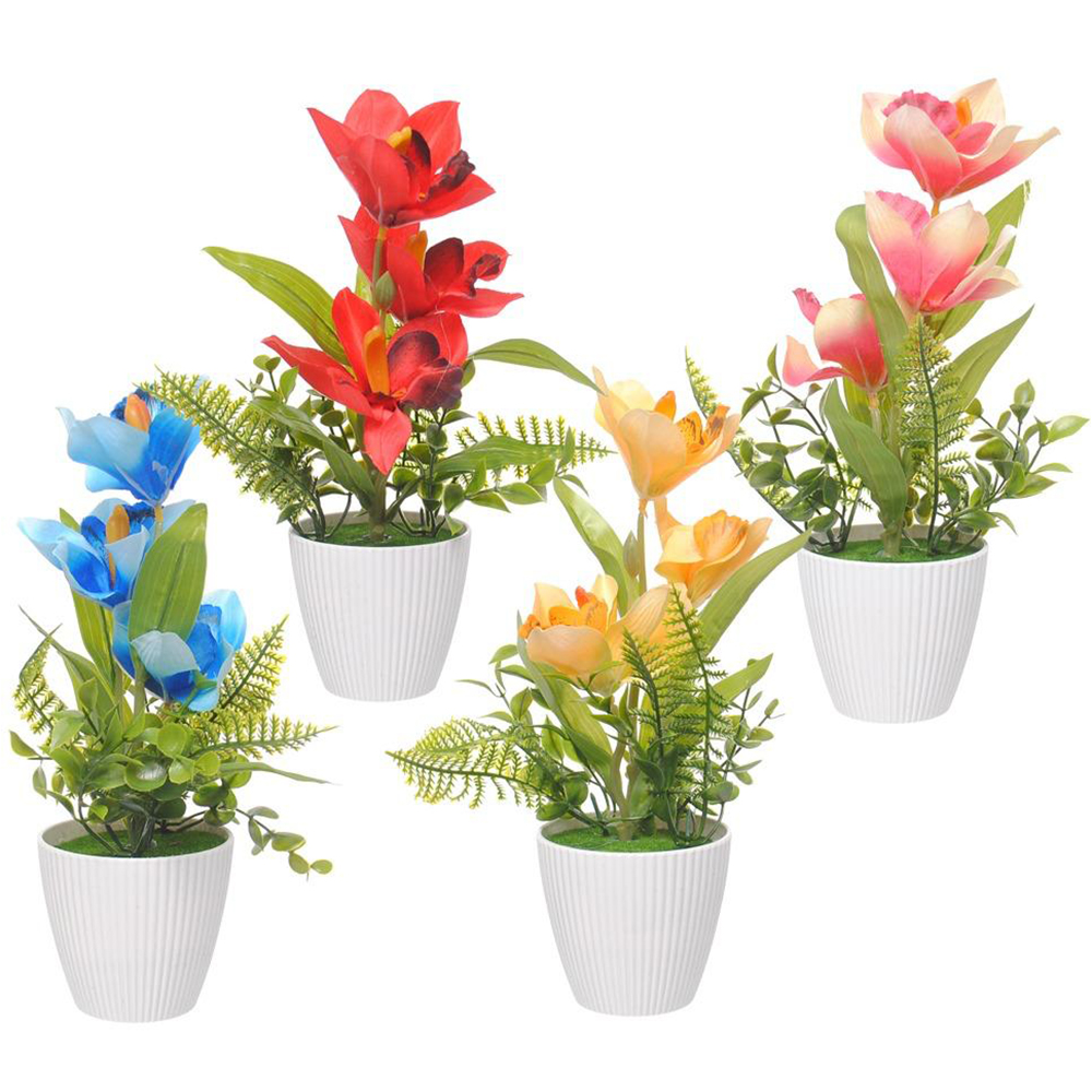 FLOR ARTIFICIAL COM VASO DE PLASTICO REDONDO 28X9,5CM DE Ø VCF