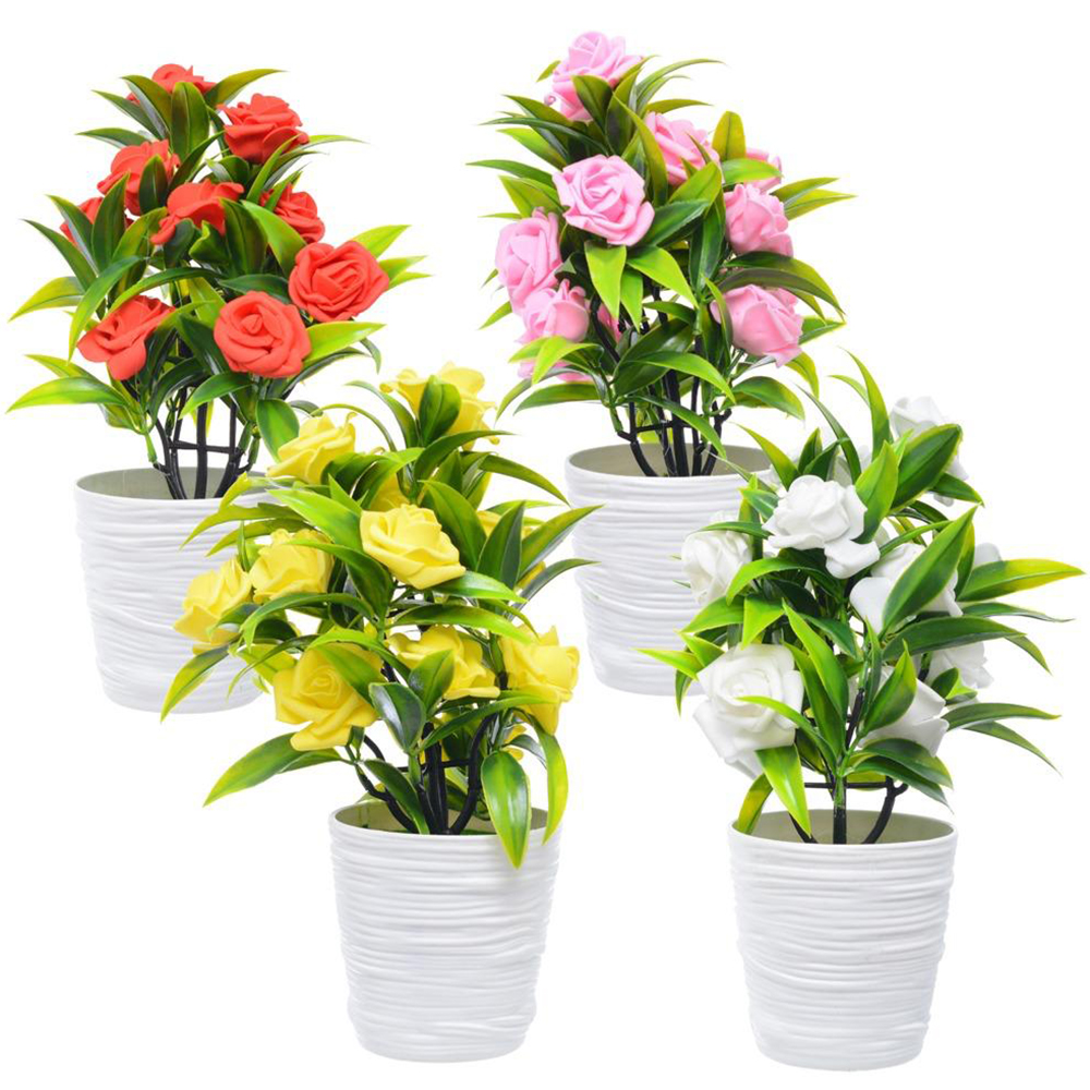 FLOR ARTIFICIAL COM VASO DE PLASTICO REDONDO 30X10CM DE Ø VCF