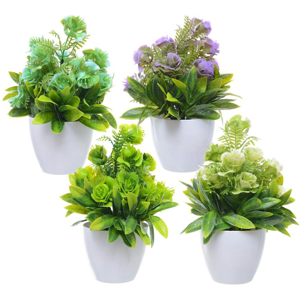FLOR ARTIFICIAL COM VASO DE PLASTICO REDONDO 17,5X7,7CM DE Ø VCF