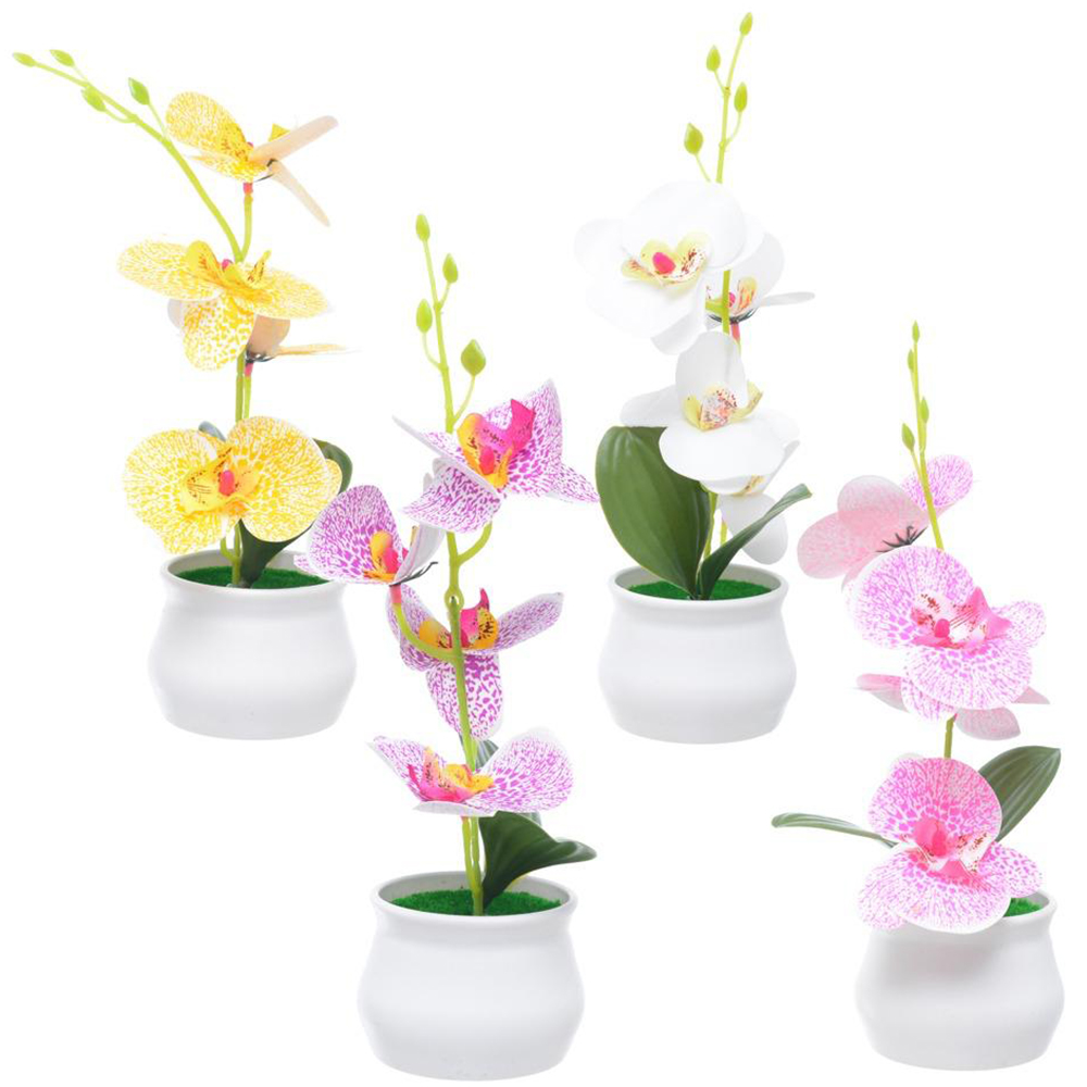 FLOR ARTIFICIAL COM VASO DE PLASTICO REDONDO 28X7CM DE Ø VCF