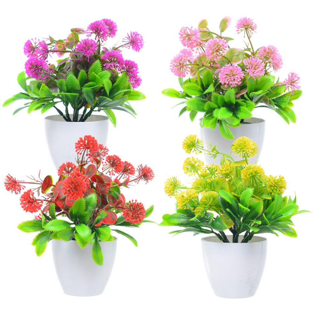 FLOR ARTIFICIAL COM VASO DE PLASTICO REDONDO 19X7,7CM DE Ø VCF