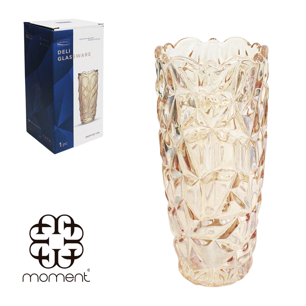 VASO DE VIDRO REDONDO AMBAR 460ML 17,6X7,7CM DE Ø