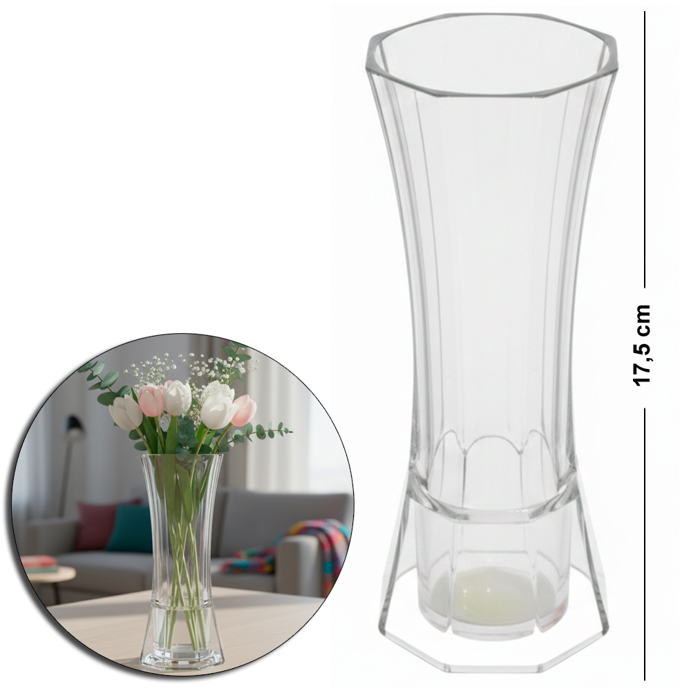 VASO DE PLASTICO PET FLEXIVEL OITAVADO 17,5X7CM