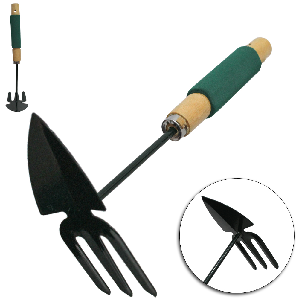 PA / GARFO PARA JARDIM DE METAL CABO MADEIRA COM ESPUMA 30X15CM