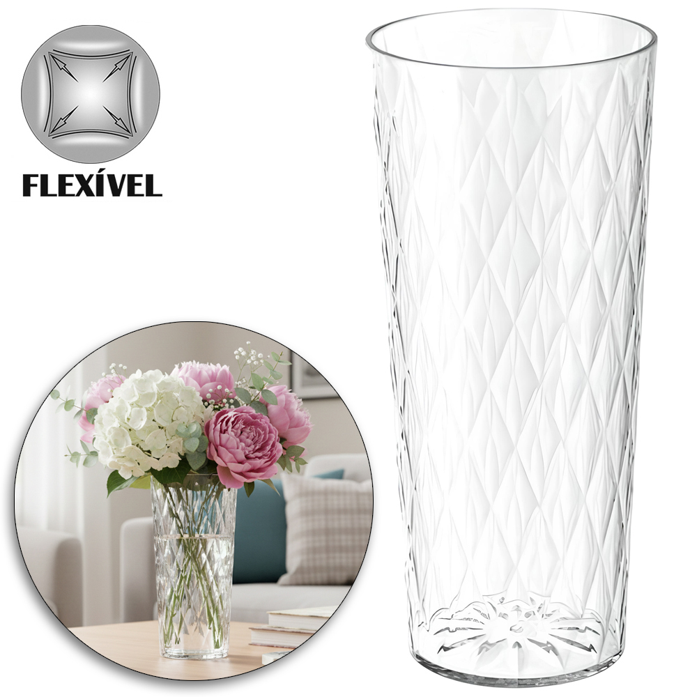 VASO DE PLASTICO PET FLEXIVEL REDONDO 26X11,7CM DE Ø