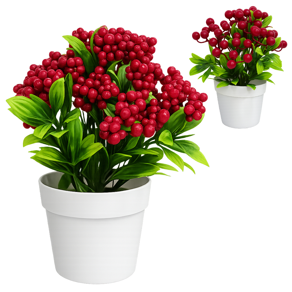 FLOR ARTIFICIAL COM VASO DE PLASTICO REDONDO 21X7CM DE Ø VCF