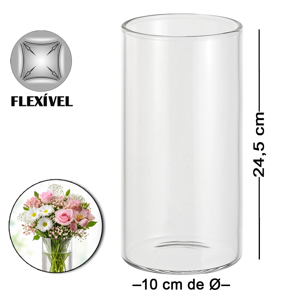 VASO DE PLASTICO PET FLEXIVEL REDONDO LISO 24,5X10CM DE Ø