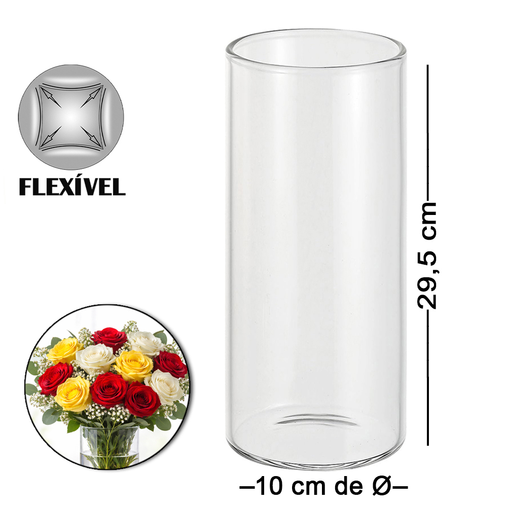 VASO DE PLASTICO PET FLEXIVEL REDONDO LISO 29,5X10CM DE Ø