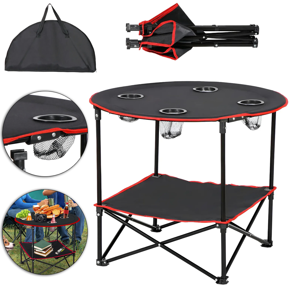 MESA DE METAL / OXFORD DOBRAVEL COM APOIO PORTA COPO SUMMER 60X70CM DE Ø