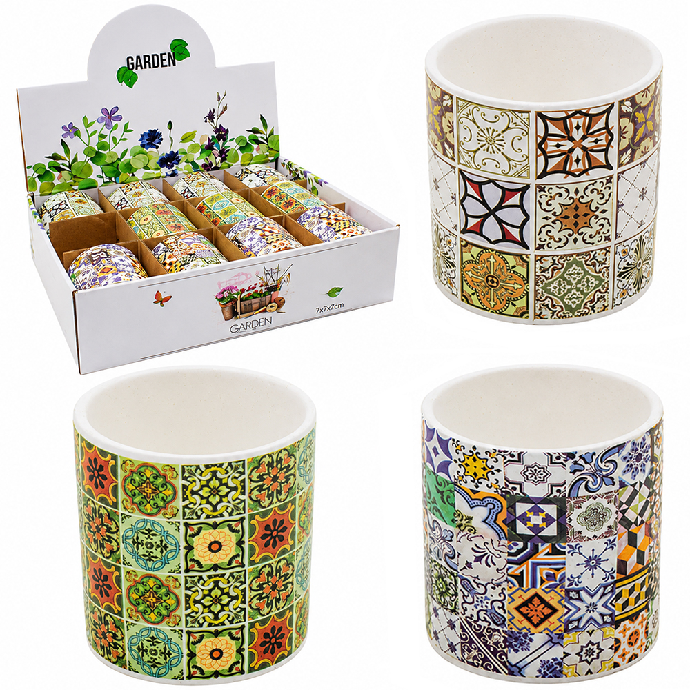 VASO DECORATIVO DE PORCELANA REDONDO GARDEN 7X6,5CM DE Ø DP PLAY