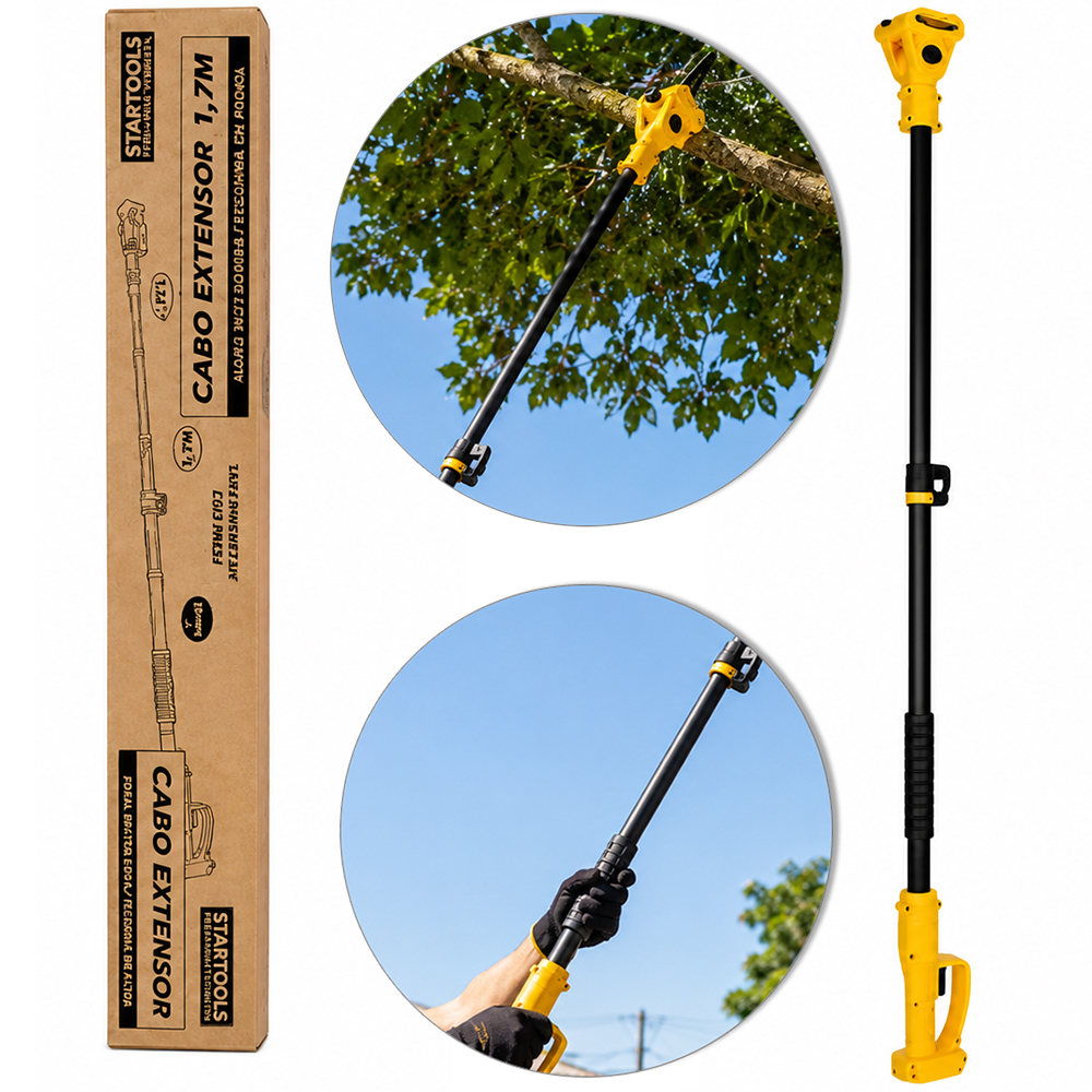 CABO EXTENSOR PARA JARDIM MOTOSSERA E TESOURA DE PODA AJUSTAVEL 113CM ATE 174CM