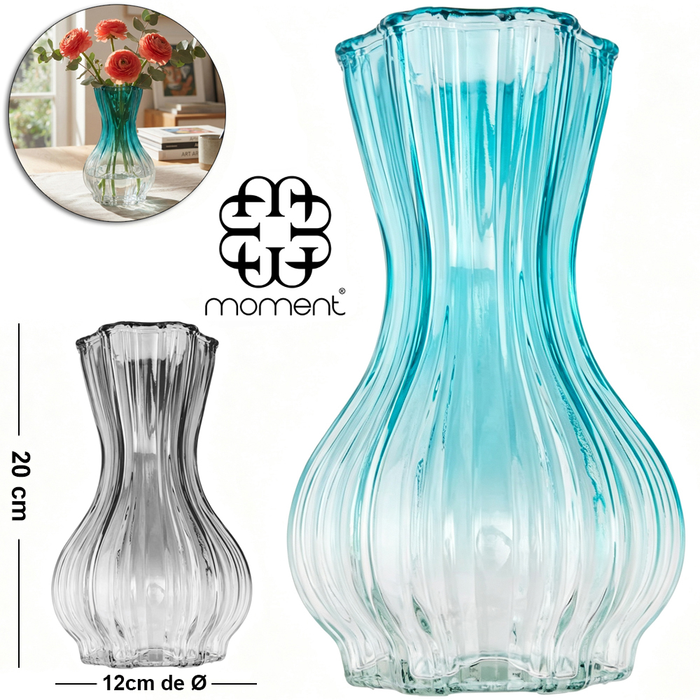 VASO DE VIDRO REDONDO 830ML 20X12CM DE Ø