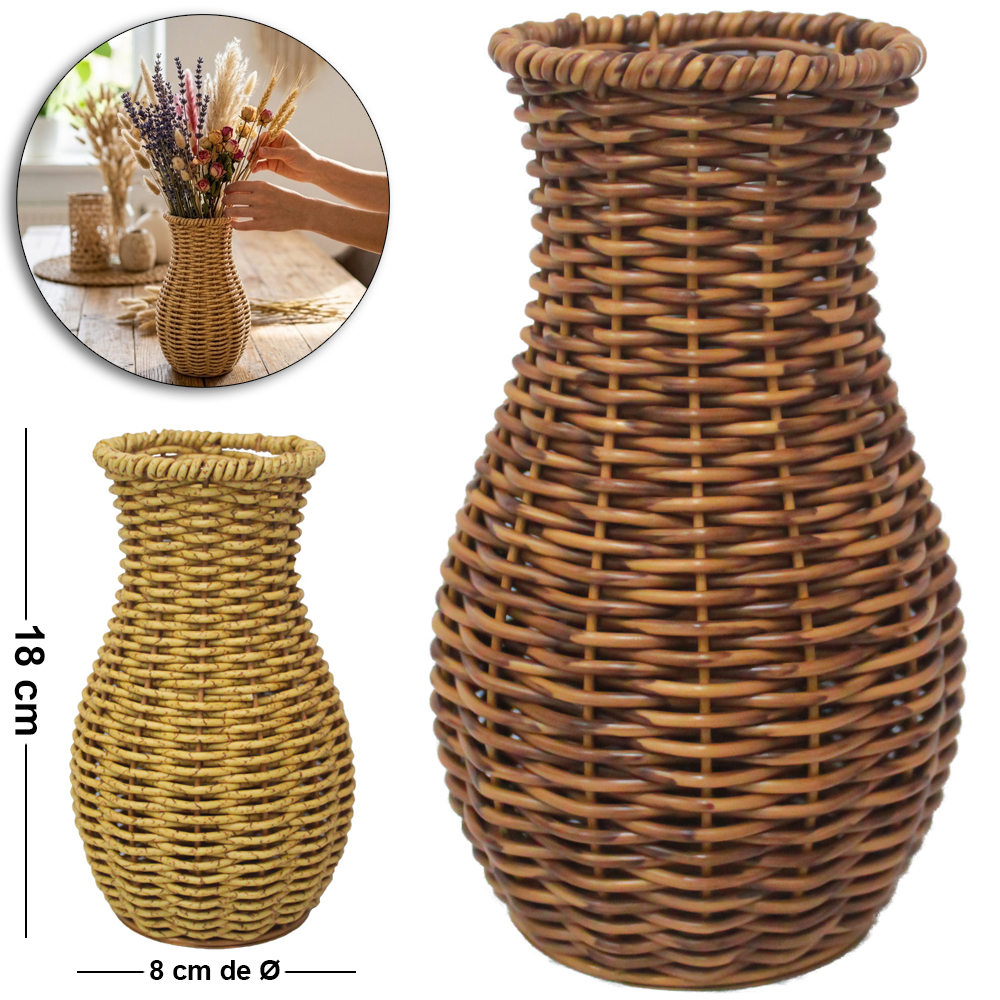 VASO DE PLASTICO / METAL TIPO VIME REDONDO 18X8X8CM DE Ø
