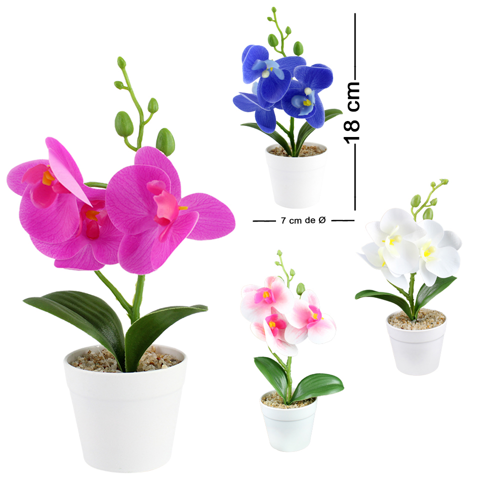 FLOR PERMANENTE C/VASO DE PLASTICO REDONDO 18X7CM VCF 