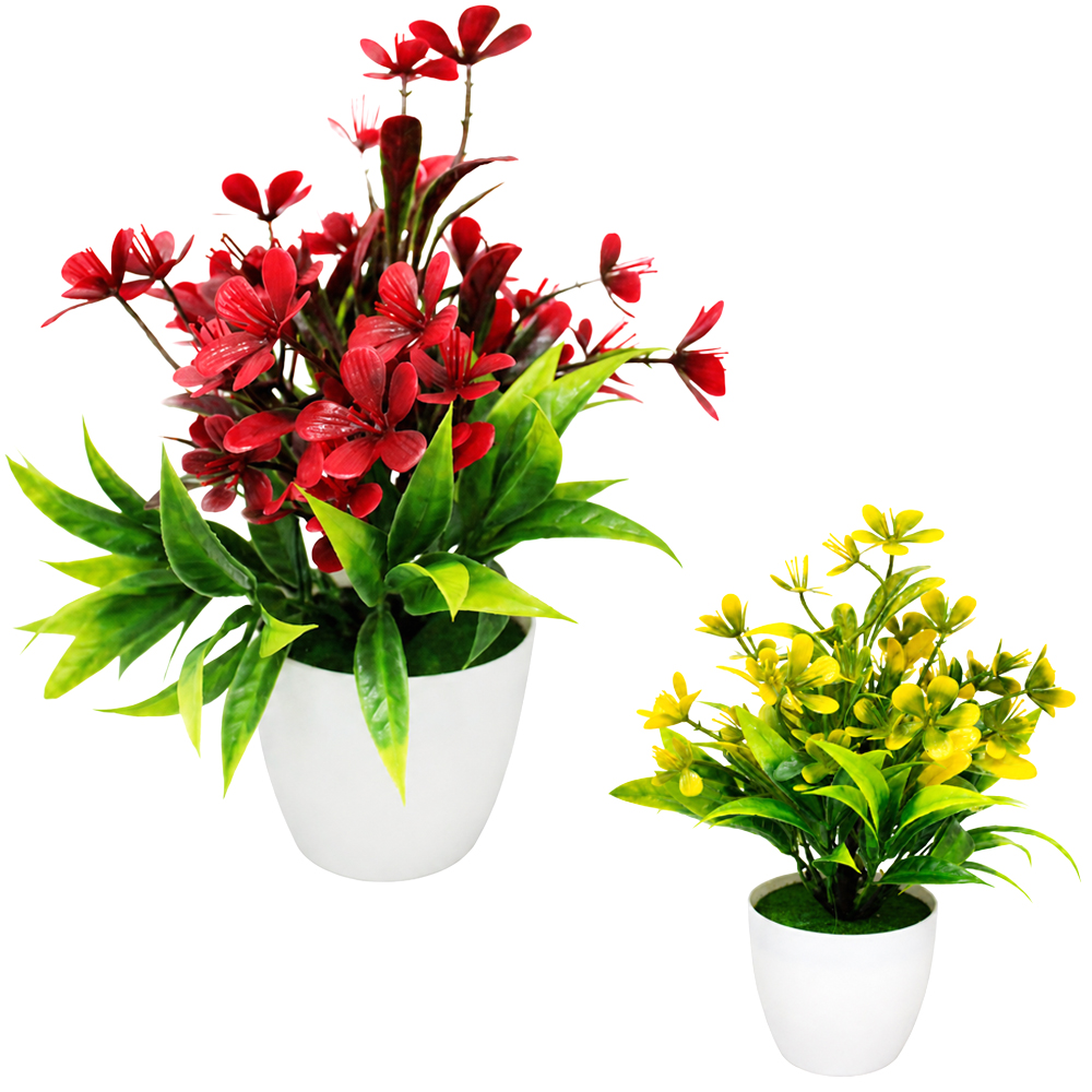FLOR PERMANENTE AZALEIA COM VASO DE PLASTICO REDONDO 22X8CM DE Ø VCF