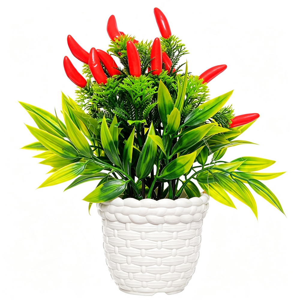 FLOR PERMANENTE PIMENTA COM VASO DE PLASTICO REDONDO 25X10CM DE Ø