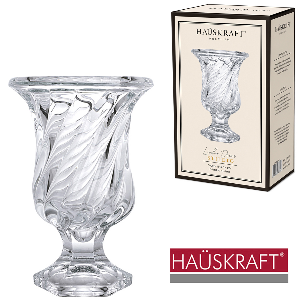 VASO DE VIDRO REDONDO LINHA DECOR SELETO HAUSKRAFT PREMIUM 14,5X11CM DE Ø