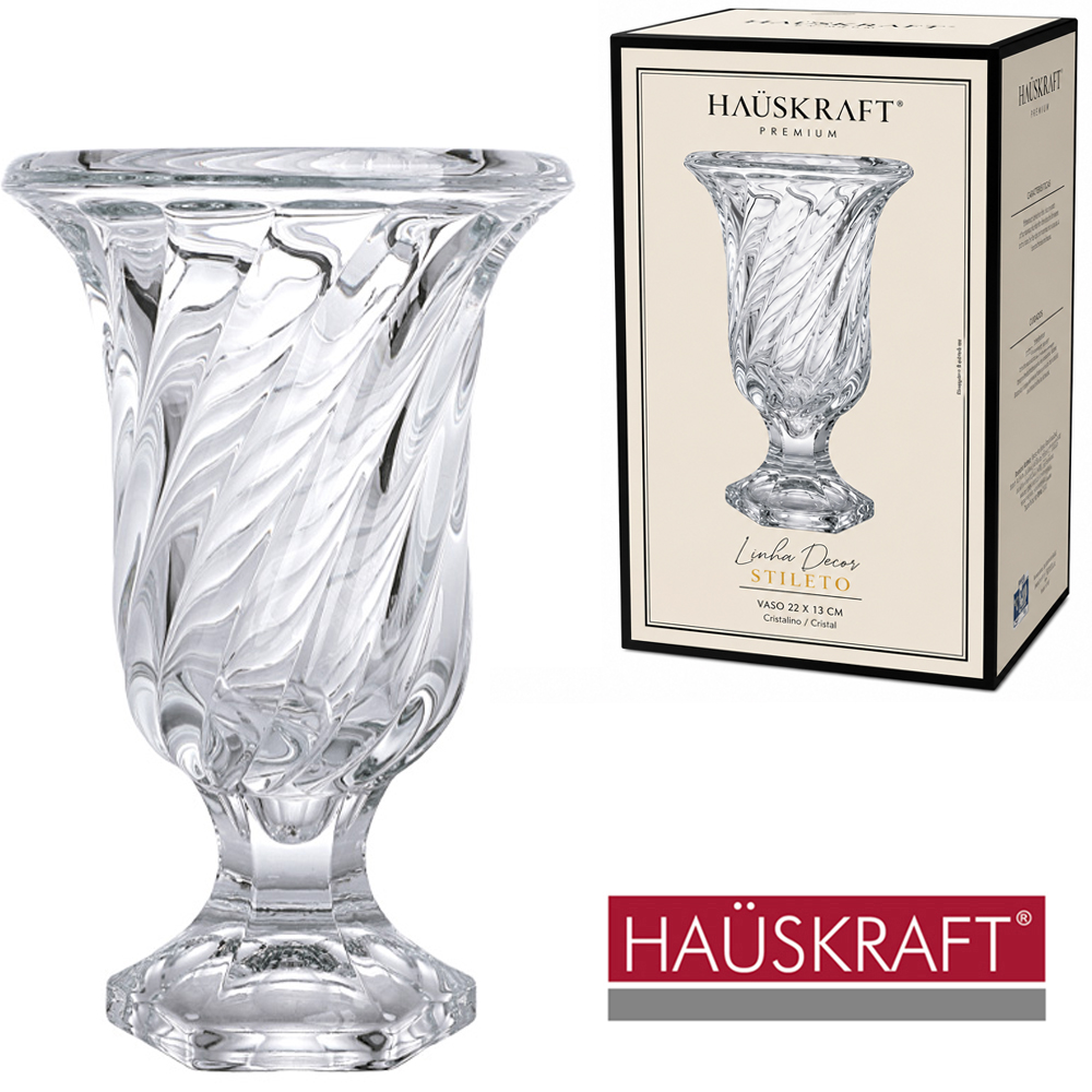 VASO DE VIDRO REDONDO LINHA DECOR SELETO HAUSKRAFT PREMIUM 19X12CM DE Ø