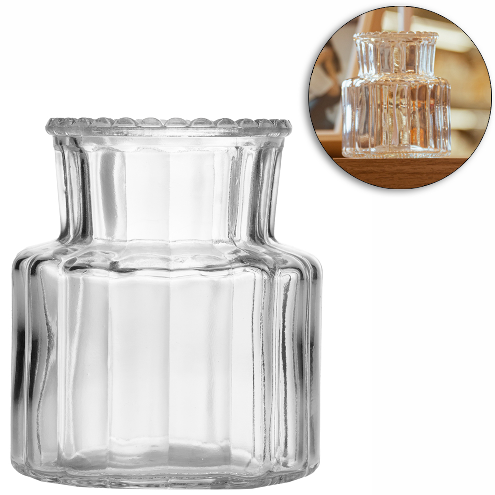 VASO DE VIDRO REDONDO MINIMAL 8,5X7,5CM DE Ø