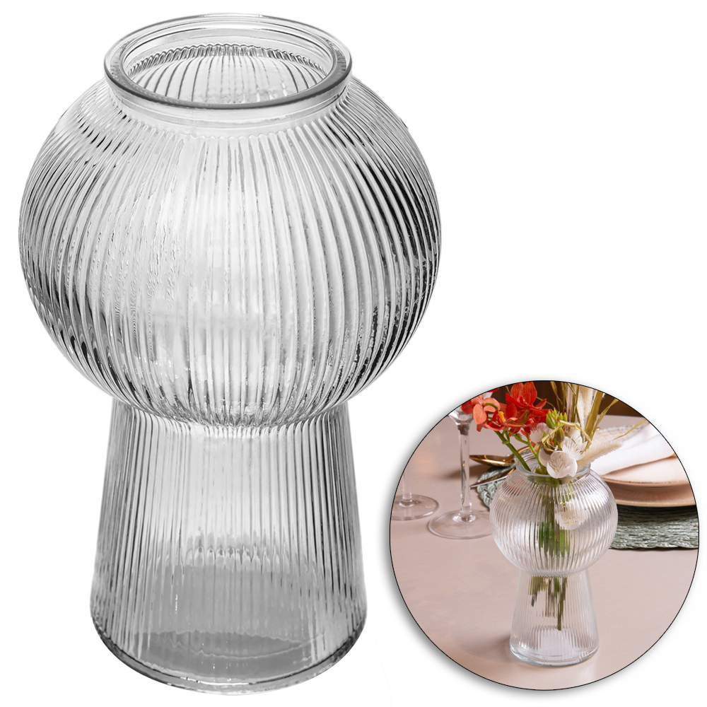 VASO DE VIDRO REDONDO LINES 17X11CM DE Ø WOLFF