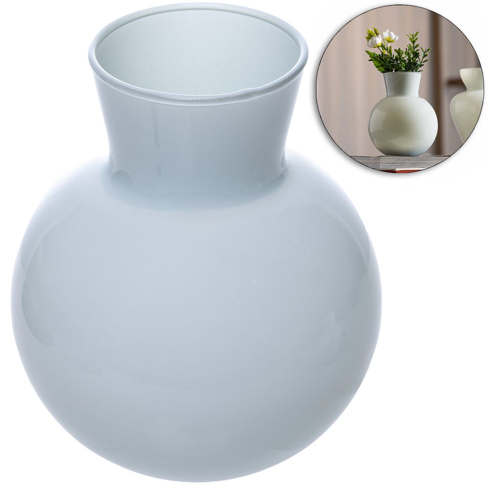 VASO DE VIDRO REDONDO JASMINE WHITE 12,5X10CM DE Ø WOLFF