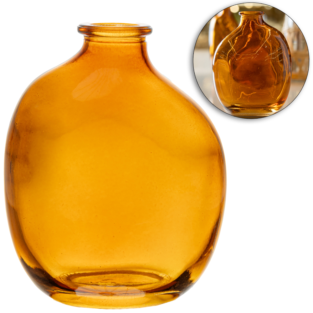 VASO DE VIDRO ORGANICS AMBAR 11X9X6CM WOLFF
