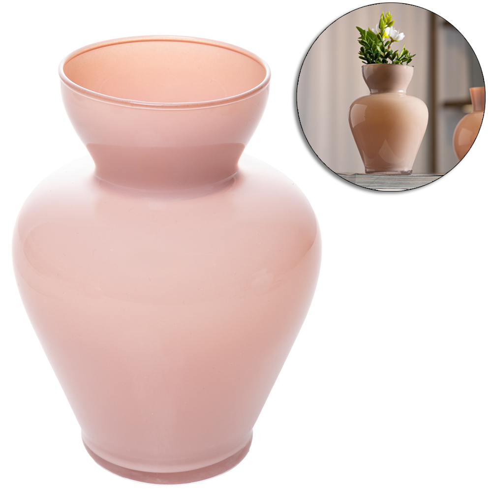 VASO DE VIDRO REDONDO JASMINE BEGE 14,5X10CM DE Ø WOLFF